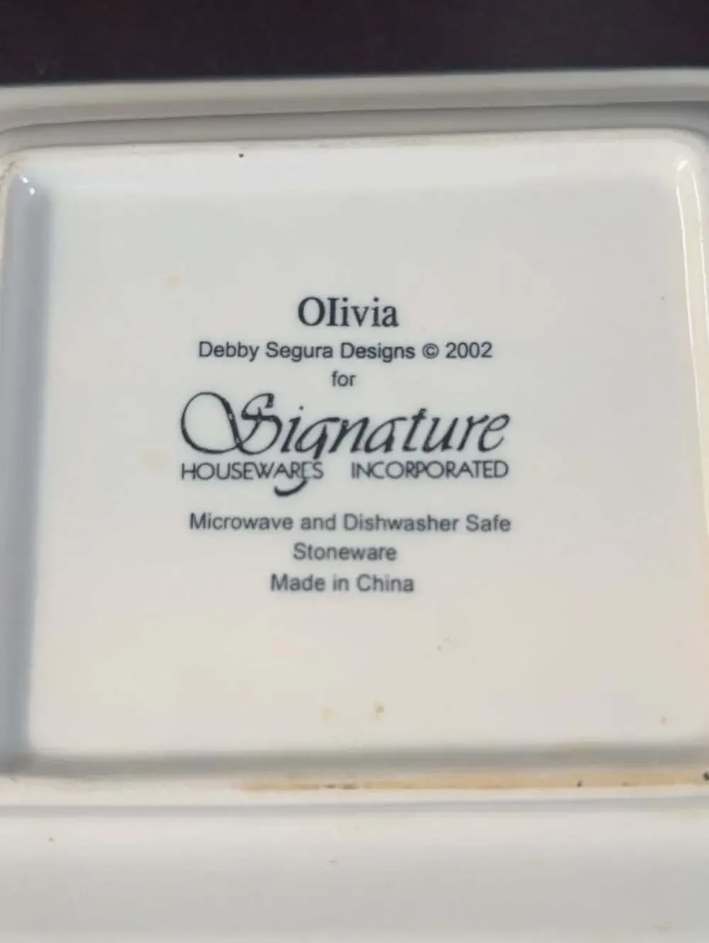 Signature Housewares Olivia by Debby Segura 3-Section Stoneware Serving Tray